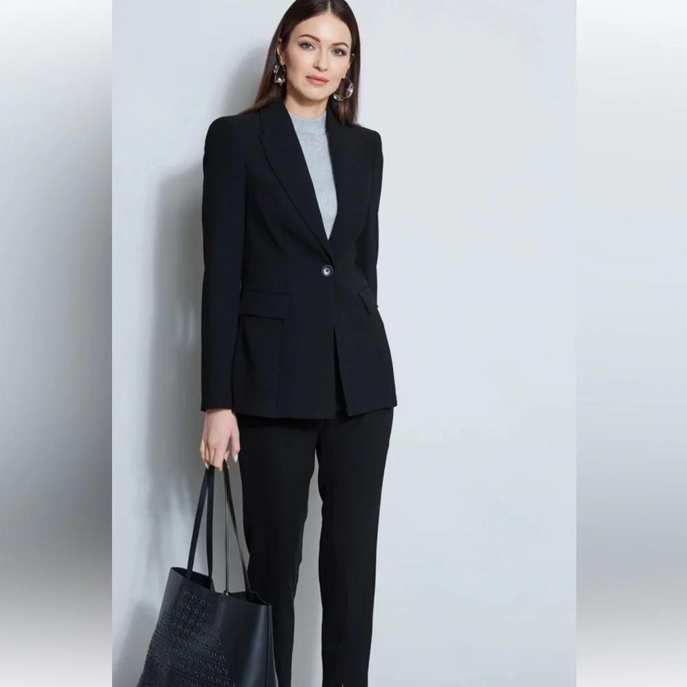 Elie Tahari Black Blazer Tailored Suit Jacket